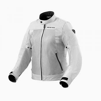 Chaqueta textil de motocicleta para mujer REV'IT! Eclipse 2 Blanco/Plata