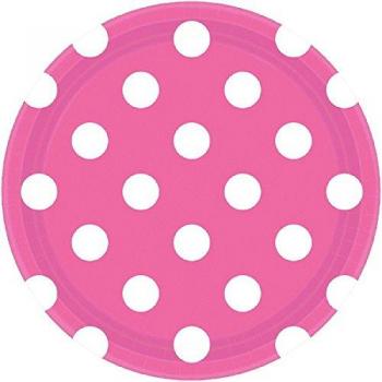 Amscan International – 541537 – 103 Plato de papel 18 cm), diseño de lunares