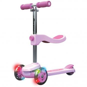 Patinete Scooter Razor ROLLIE Rosa de Acero - Patinete para niños, estructura de acero, diseño ligero y manejable, ruedas de alta calidad para mayor durabilidad y estabilidad, freno trasero fácil de usar, altura ajustable del