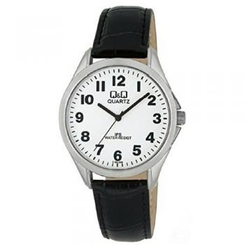 Reloj Hombre Q&Q C192J304Y (Ø 38 mm) - Reloj analógico, diseño moderno, resistencia al agua, correa de acero inoxidable, esfera con números y marcadores luminosos