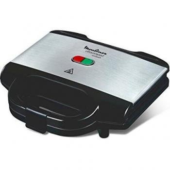 Moulinex Ultracompact - Sandwichera, 700 W, acero inoxidable, negro/plata