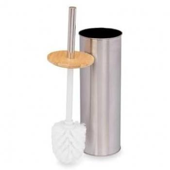 Escobilla para el Baño Plateado Bambú Acero Inoxidable 9,5 x 27,5 x 9,5 cm (6 Unidades)