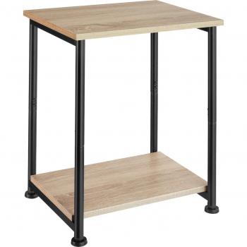 Mesa Auxiliar Yonkers - Estilo Industrial, Madera Clara, 2 Estantes, 38.5 x 30 x 51.5 cm