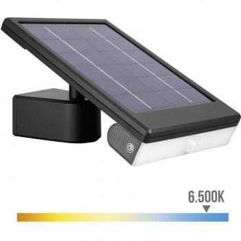 Aplique Solar LED 6W 720lm 6.500K con Sensor Crepuscular y Movimiento - Color Negro EDM