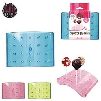 Lily Cook kp5232 soporte Pop Cakes 20 agujeros de plástico rosa/azul/verde 18 x 6 x 15 cm