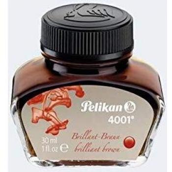 Pelikan 4001 - Tinta Estilográfica de Color Marrón Brillante en Frasco de 30 ml