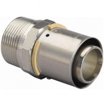 Conector roscado macho S-Press 40 mm x 11/2 MT, acero, para ACS y calefacción