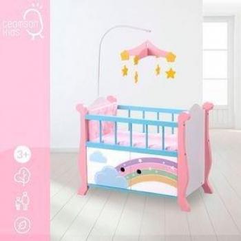 Teamson Kids Cuna para Muñecas de Madera Blanco/Rosa +3 Años 81x57x31 cm