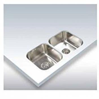 Cata 02607101 Fregadero Bajo Encimera CB-2, 2 Cubetas Cuadradas, 785x450, Acero INOX