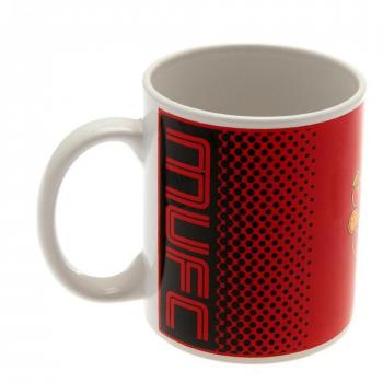 Taza de cerámica del Manchester United FC Rojo One Size, diseño clásico con el escudo del equipo, capacidad para 300 ml, apta para microondas y lavavajillas