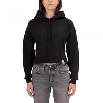 Calvin Klein Jeans Women's Black Rib Mix Hoodie Size S