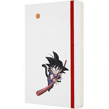 Moleskine, Cuaderno Dragon Ball, Tema Goku, Edición Limitada, Hojas de Rayas, Tapa Dura con Gráficos, Tamaño Grande 13 x 21 cm, Color Blanco, 240 Páginas