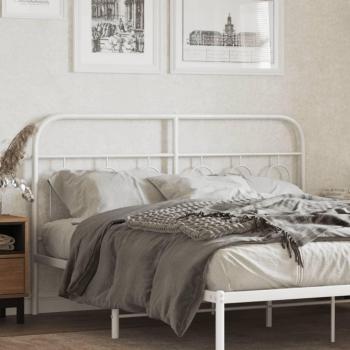 Cabecero de metal blanco de 150 cm Vidaxl con diseño moderno, estructura resistente, acabado en pintura blanca, compatible con camas de tamaño estándar y fácil instalación