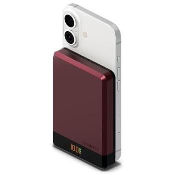Powerbank Cygnett MagSlim 10000 mAh Carga Inalámbrica Magnética USB-C Color Cereza