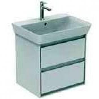 Mueble de baño Ideal Standard Air E1606, 530mm, 2 cajones, color roble gris decorativo / blanco mate