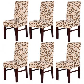 Pack de 6 fundas elásticas para respaldo de silla, lavables, extraíbles, fundas de asiento para hotel, restaurante, sala de comedor, de fiesta