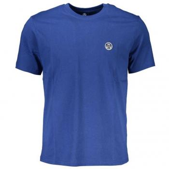 North Sails Blue Cotton Logo Tee Shirt - T-Shirt, Male, Color: Blue, Size: M