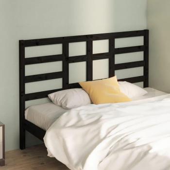 Cabecero para cama negra 156x4x104 cm madera maciza de pino