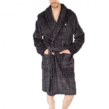 MASSANA Bata de Hombre de Cuadros L686308 - Vison Oscuro, XXL