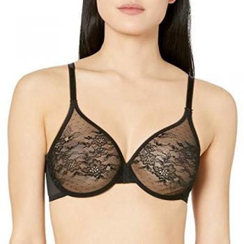 Gossard Glossies Lace Sheer Moulded Bra - Black, Size 38FF/85H