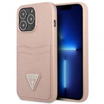 Funda Guess Saffiano con tarjetero para Apple iPhone 13 Pro Max color Rosa