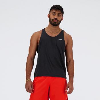 Camiseta sin mangas New Balance para hombre, modelo Athletics Run, color negro, tamaño M, poliéster reciclado