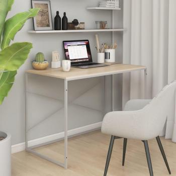 Escritorio de Ordenador Aglomerado Blanco/Roble 110x60x70cm