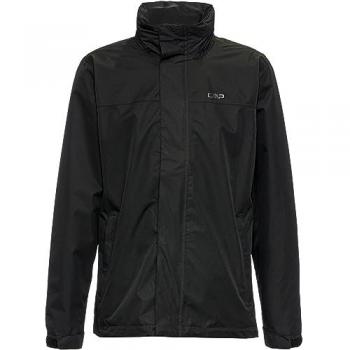 CMP Men's Waterproof Breathable Rain Jacket with Hood - Black Size 46