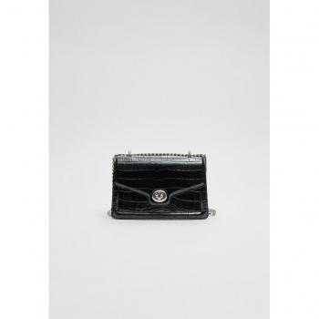 Stradivarius Black Rigid Crossbody Bag OS