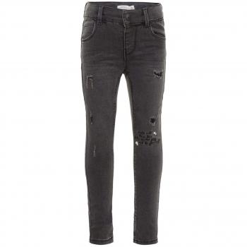 NAME IT Vaqueros Denim Jeans NIÑA Polly - 122, Black Denim