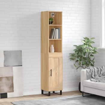 Aparador de madera contrachapada roble Sonoma 34,5x34x180 cm Marrón vidaXL