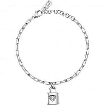 Pulsera Love de acero blanca.