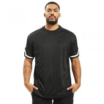 Urban Classics Men's Oversized Black Stripes Mesh T-Shirt