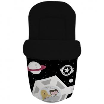 Saco para silla de paseo universal Babystar con forro polar interno colección Pilotos Galácticos (10x49x97cm)