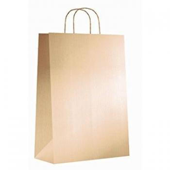 SIN MARCA Paq.25 bolsas papel asa retorcida formato m 27+12X37cm 90gr oro 02003038