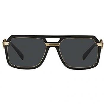 Versace VE4399 GB1/87 58-18 Aviator Sunglasses in Black/Dark Grey