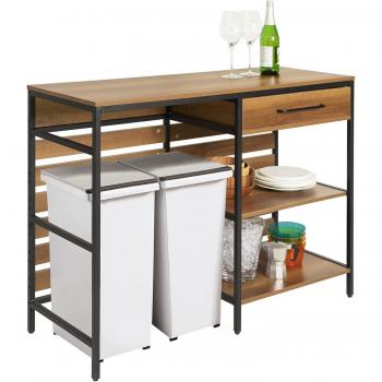 Aparador de Comedor SoBuy FSB71-PF con Cajón y 2 Estantes, Estructura de Acero Estable, Dimensiones 120 x 45 x 90 cm, Color Marrón