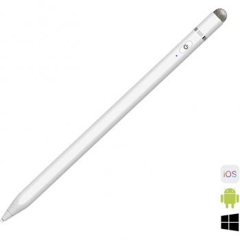 Stylus Pen - Dam Electronics P7-C Universal con Absorción Magnética y Conexión Bluetooth, Color Blanco