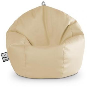 Puff Pelota Polipiel Crudo HAPPERS - Cómodo, Ligero y Resistente para Interior