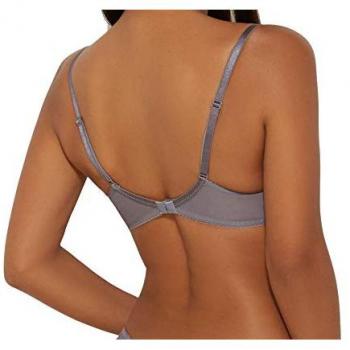 Gossard Superboost Lace Padded Plunge Bra - Grey - Size 36FF