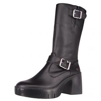 Botas con tacón Art 1657 NAPPA BLACK/SOFIA para Mujer color Black, piel, talla 39 EU, altura de tacón de 3 a 5 cm, con cremallera, estilo casual
