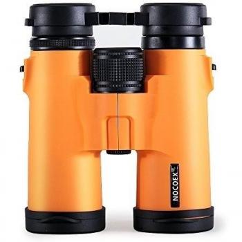 NOCOEX® 8x42 HD Prismáticos - Telescopio militar para la caza y el recorrido - Tamaño compacto plegable - arriba claro grande Vision - naranja