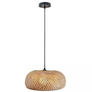 Lámpara Colgante de Ratán Leyte 1xE27 38cm - Estilo Natural