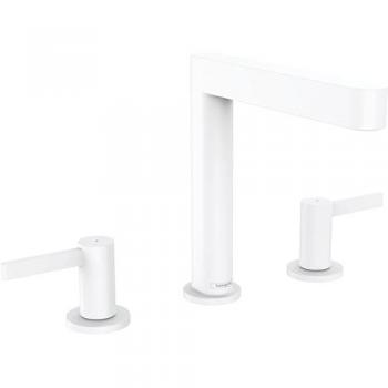 Mezclador de lavabo 3 orificios 160 Finoris con desagüe push-open blanco mate - Hansgrohe