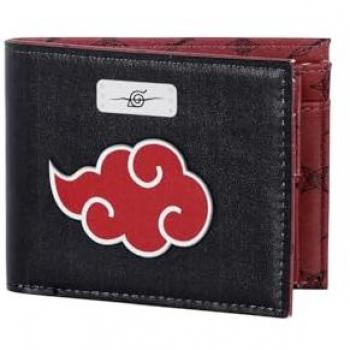 Cartera de Hombre Naruto Clouds - Sintético Negro 12x12 cm