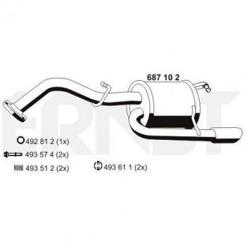 Silenciador trasero ERNST 687102