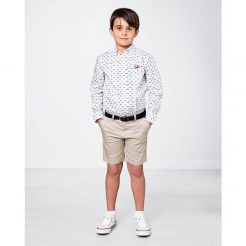 Bermuda de niño tejido gabardina color beige