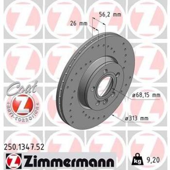 Disco de freno ZIMMERMANN 250.1347.52