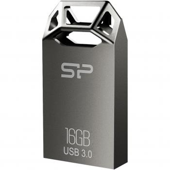Silicon Power Jewel J50 - Memoria USB 3.0 de 16 GB, Mini, aleación de Zinc, Color Titanio