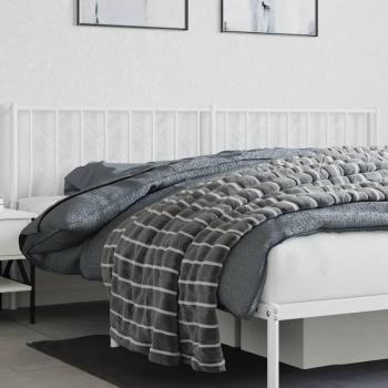 Cabecero de metal blanco 200 cm VidaXL